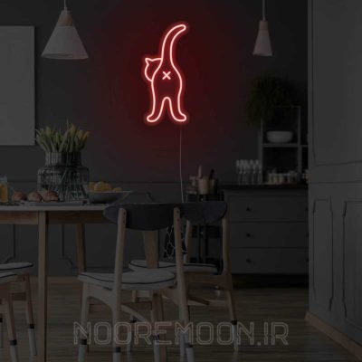 نئون فلکسی ‌گربه ورود ممنوع رنگ قرمز